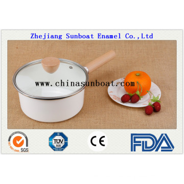 Enamel Cookware Milk Pot with Transparent Cover